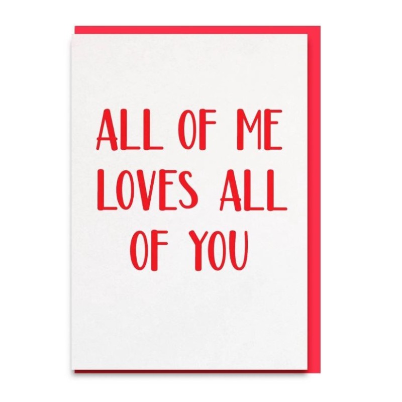 Postcard 'All of me loves all of you'