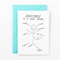 Postcard 'Anatomy of a good friend'