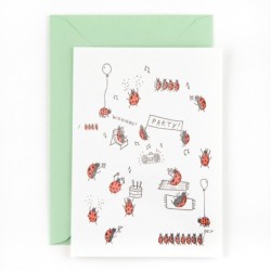 Postcard 'Ladybug party'