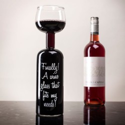 Wine bottle glass "Finally...