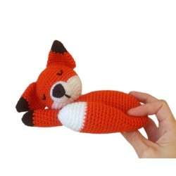 Crocheted sleeping fox