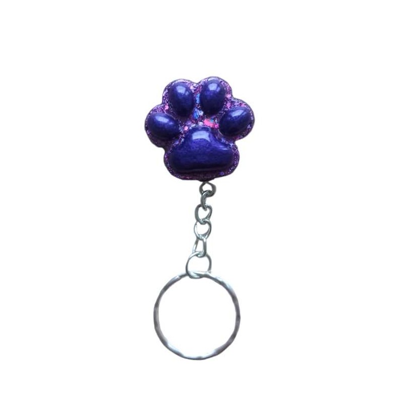 Epoxy resin keychain - violet paw