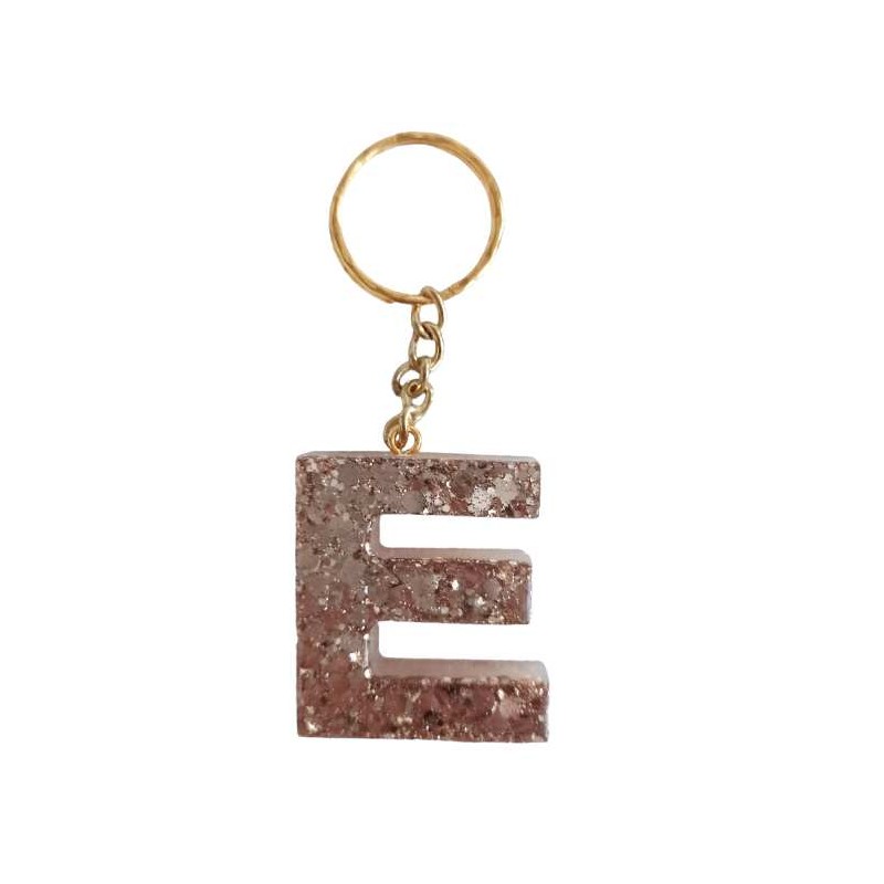 Epoxy resin keychain - letter E