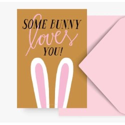Postkaart "Some bunny loves...