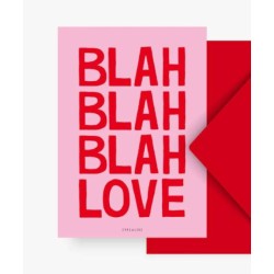 Postcard "Blah, blah, blah, love"