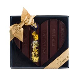 Heart-shaped dark chocolate...
