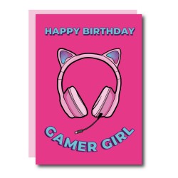 Postcard "Happy Birthday Gamer Girl"