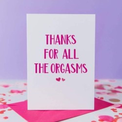 Postkaart 'Thanks for all the orgasms'