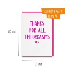 Postcard 'Thanks for all the orgasms'