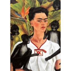 Postcard F. Kahlo 'Self-Portrait with Monkeys' 1943