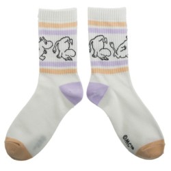 Moomintroll Retro Ladies Socks White/yellow/light violet