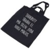 Black textile bag with double handles 'Suhkrut?'