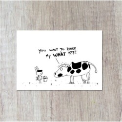 Postcard 'You want to drink my what?!'