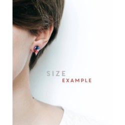 Lepun red blue stud earrings