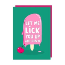 Postcard 'Let me lick you up'