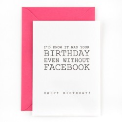 Postcard 'Birthday on Facebook'