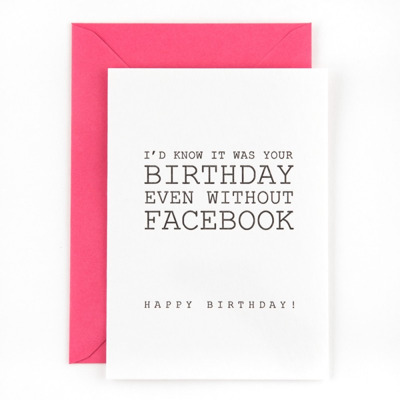 Postcard 'Birthday on Facebook'
